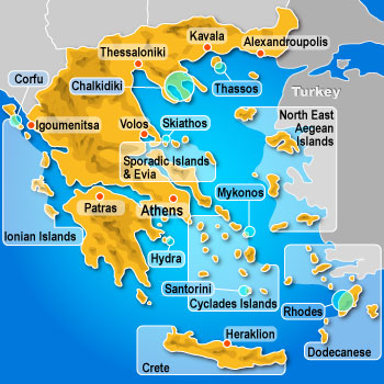 Major City Listings Hotel Lodging Accommodations in Greece