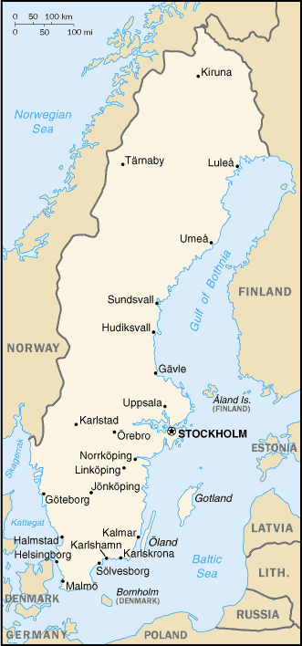 Map of Sweden